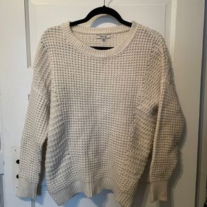Madewell White Sweater with Multi-knit Detail XS